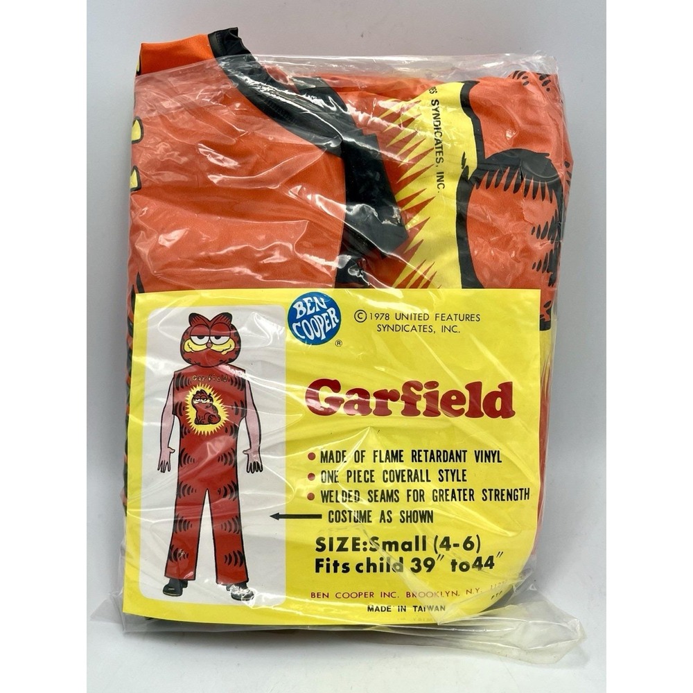 Vintage 1978 Ben Cooper "Garfield" Costume Mask w/Box, size Small 4-6 Jim Davis - Picture 6 of 13